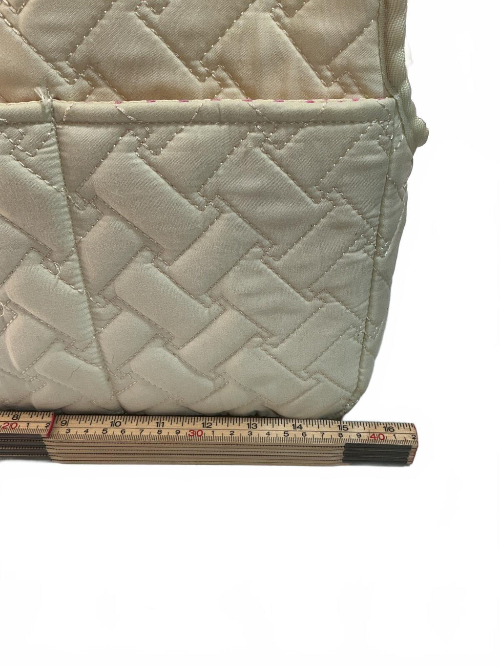Pengpai Cream Quilted Pet Carrier Bag with Shoulder Strap Size Medium
