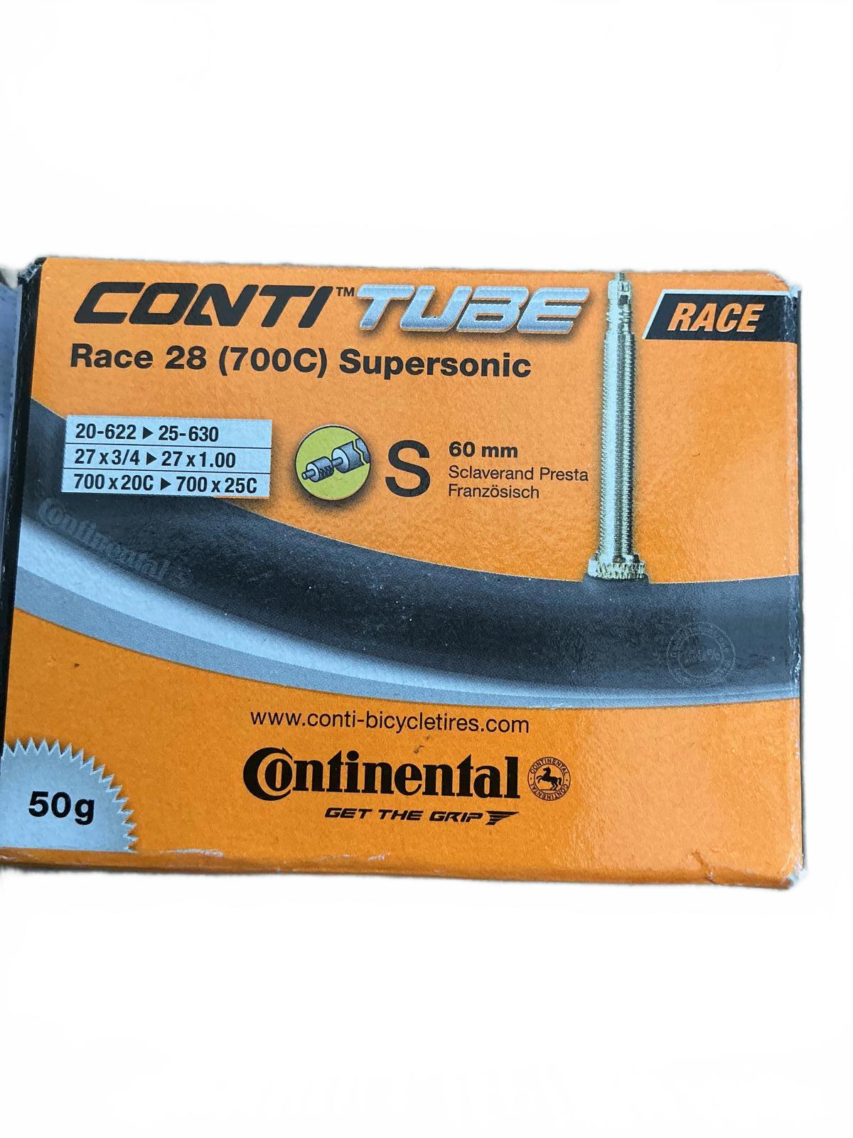 Continental ContiTube Race 28 (700C) Supersonic & Slime 26" Extra Strong Tubes