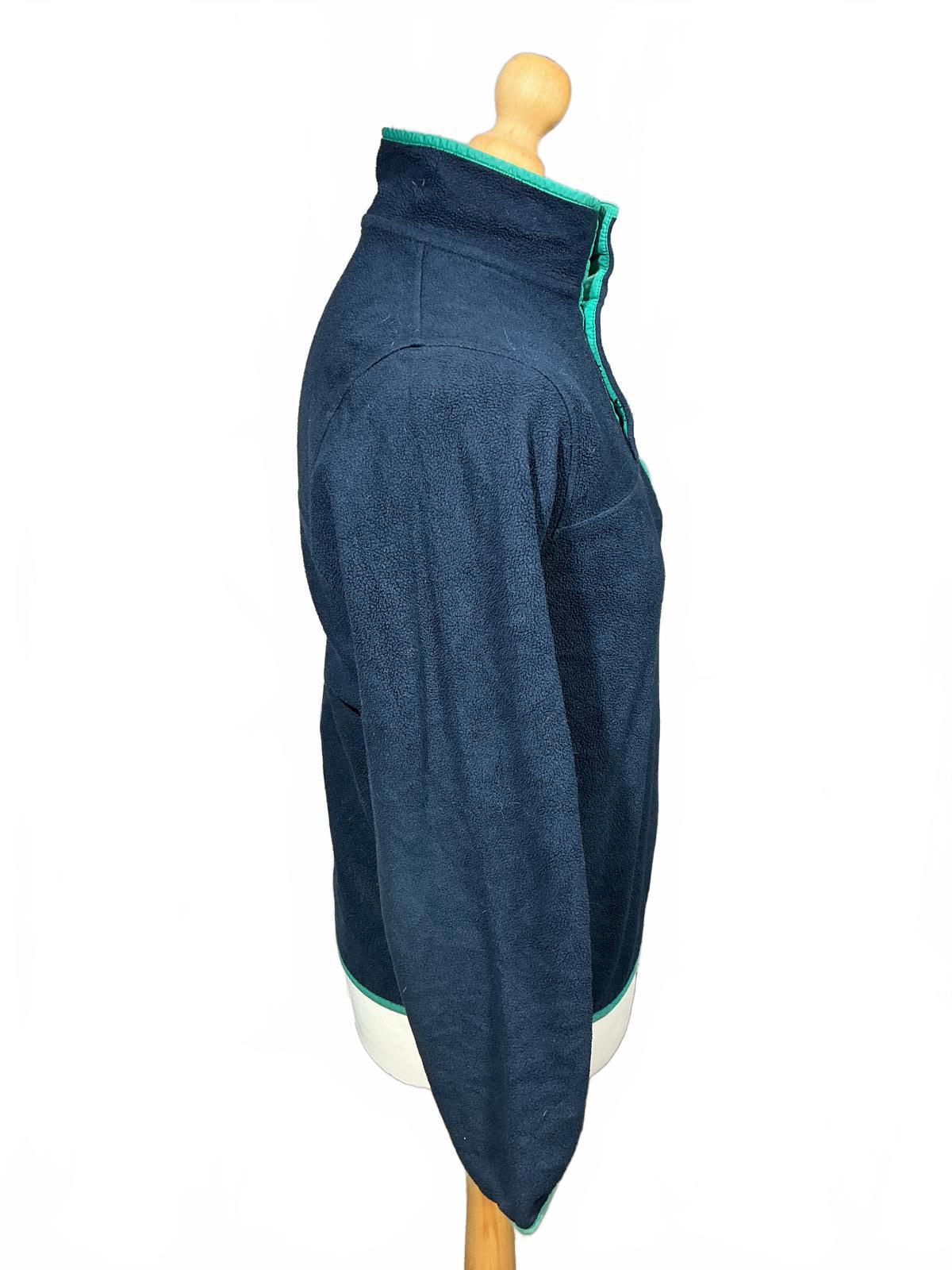 Patagonia Men's Navy Blue Fleece Jacket with Snap Buttons