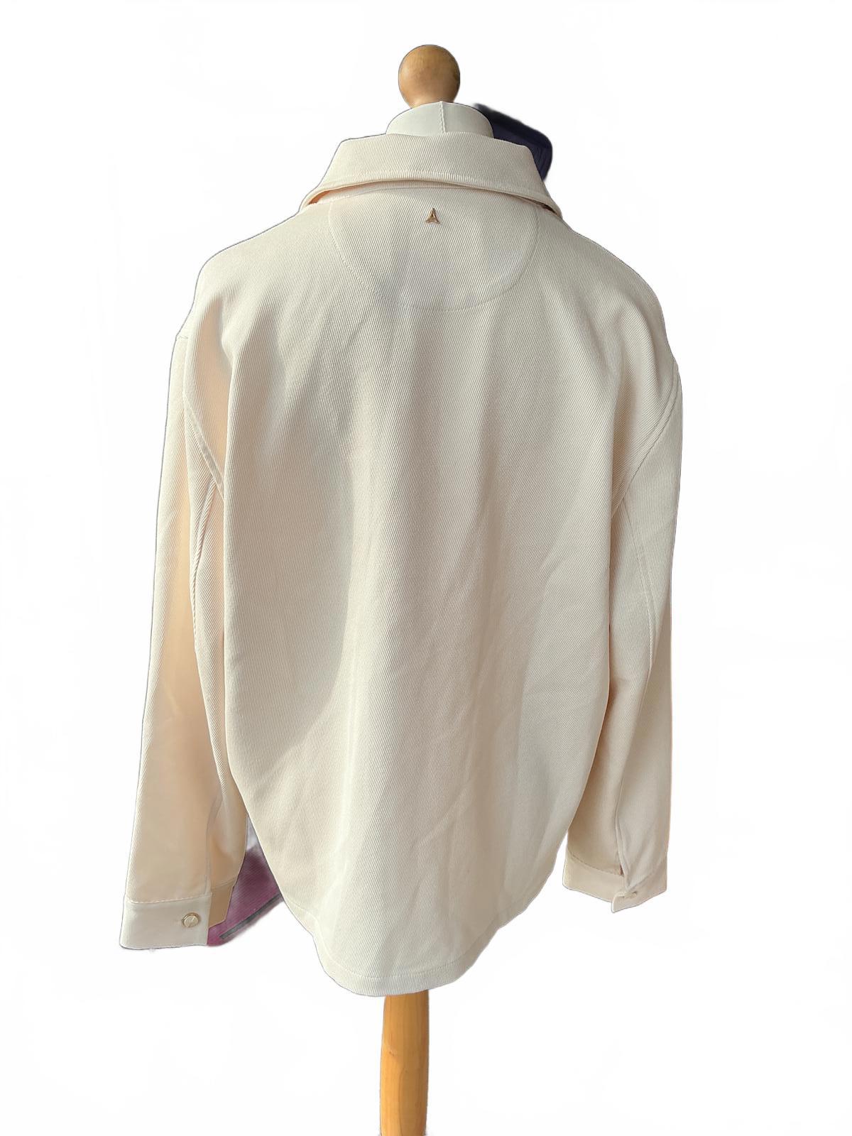 Maniere de Voir Cream Overshirt Jacket Size XXL Classic Style with Button Front