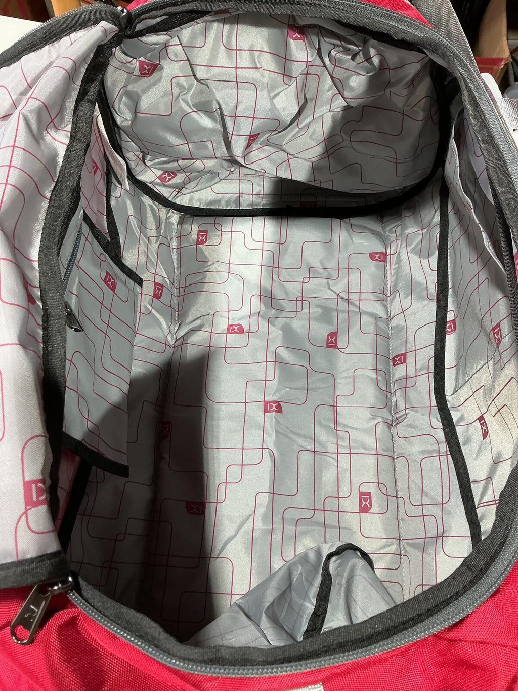 INOXTO Red and Grey Outdoor Duffle Bag with Adjustable Strap Size Large 40L