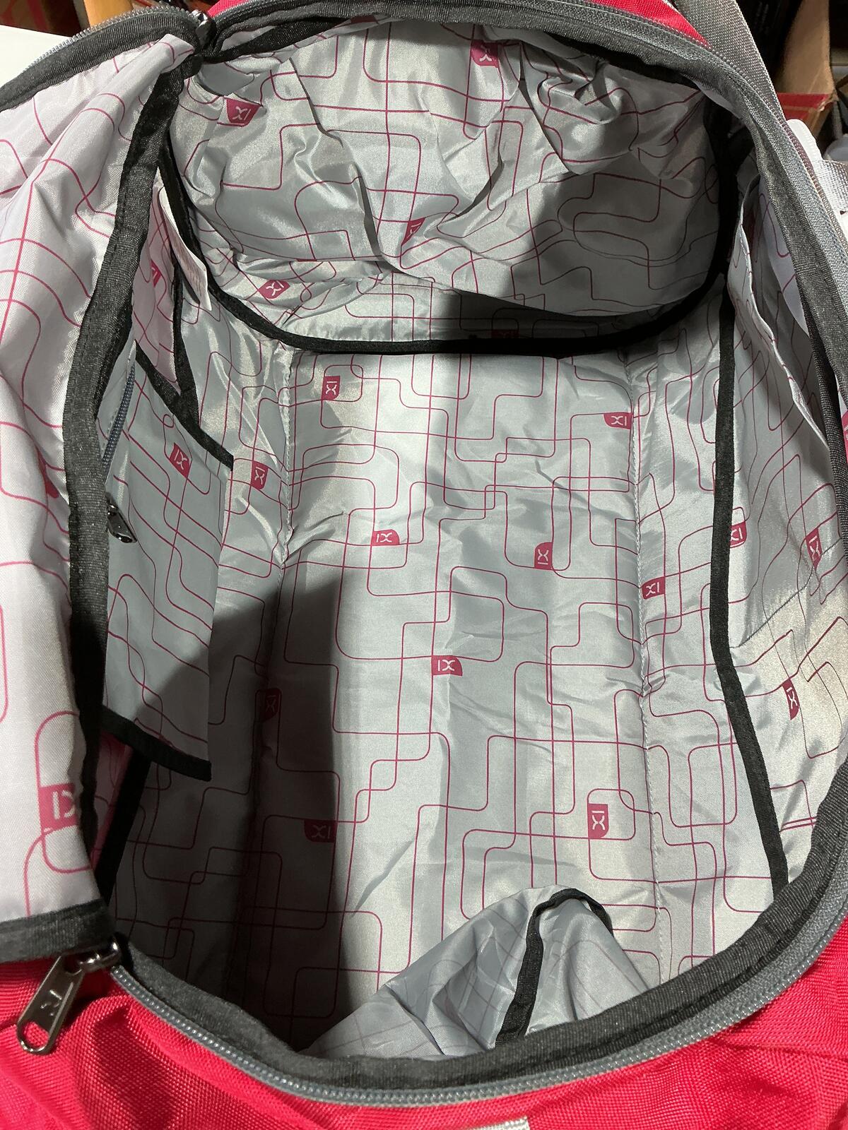INOXTO Red and Grey Outdoor Duffle Bag with Adjustable Strap Size Large 40L