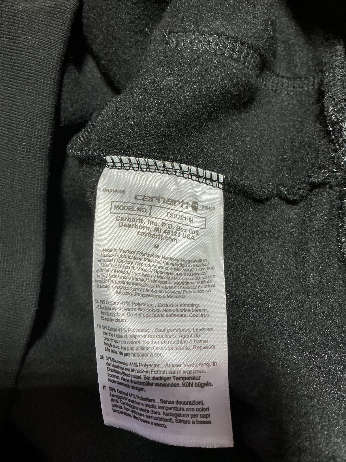 Carhartt Mens Loose Fit Mid weight Black Hoodie Size M