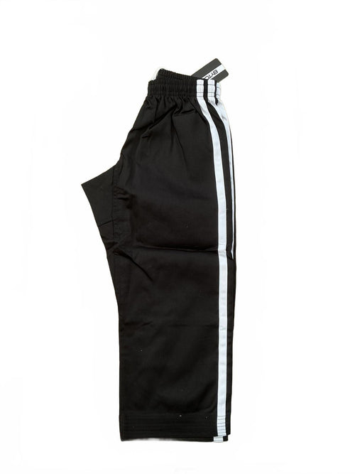 Bytomic Black Martial Arts Pants with White Stripes - Size 130cm