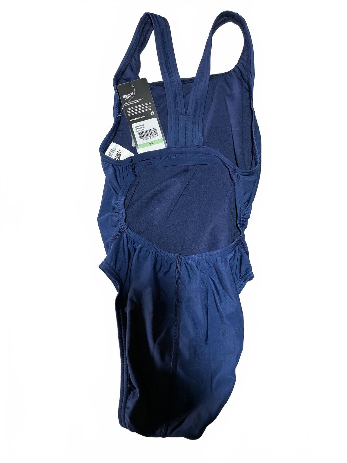 *NEW* Speedo Team Navy Women's One Piece Swimsuit Size 8/34