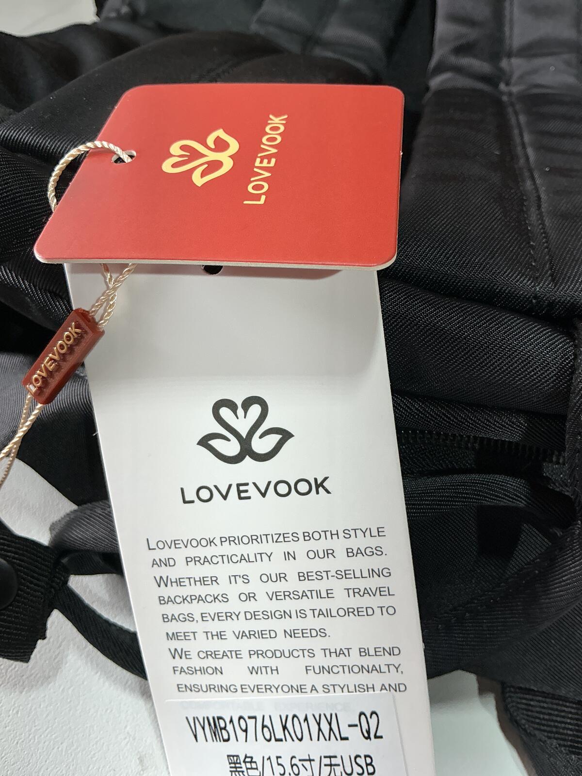 *NEW* Lovevook Black 15.6in USB Travel Backpack Rucksack Laptop Bag Unisex