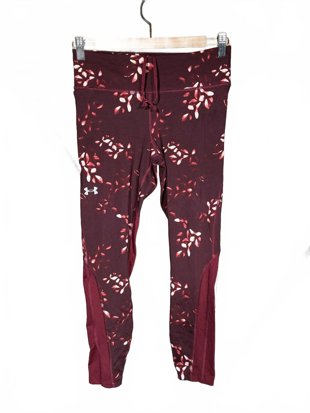 Under Armour Women's Maroon Floral Activewear Leggings