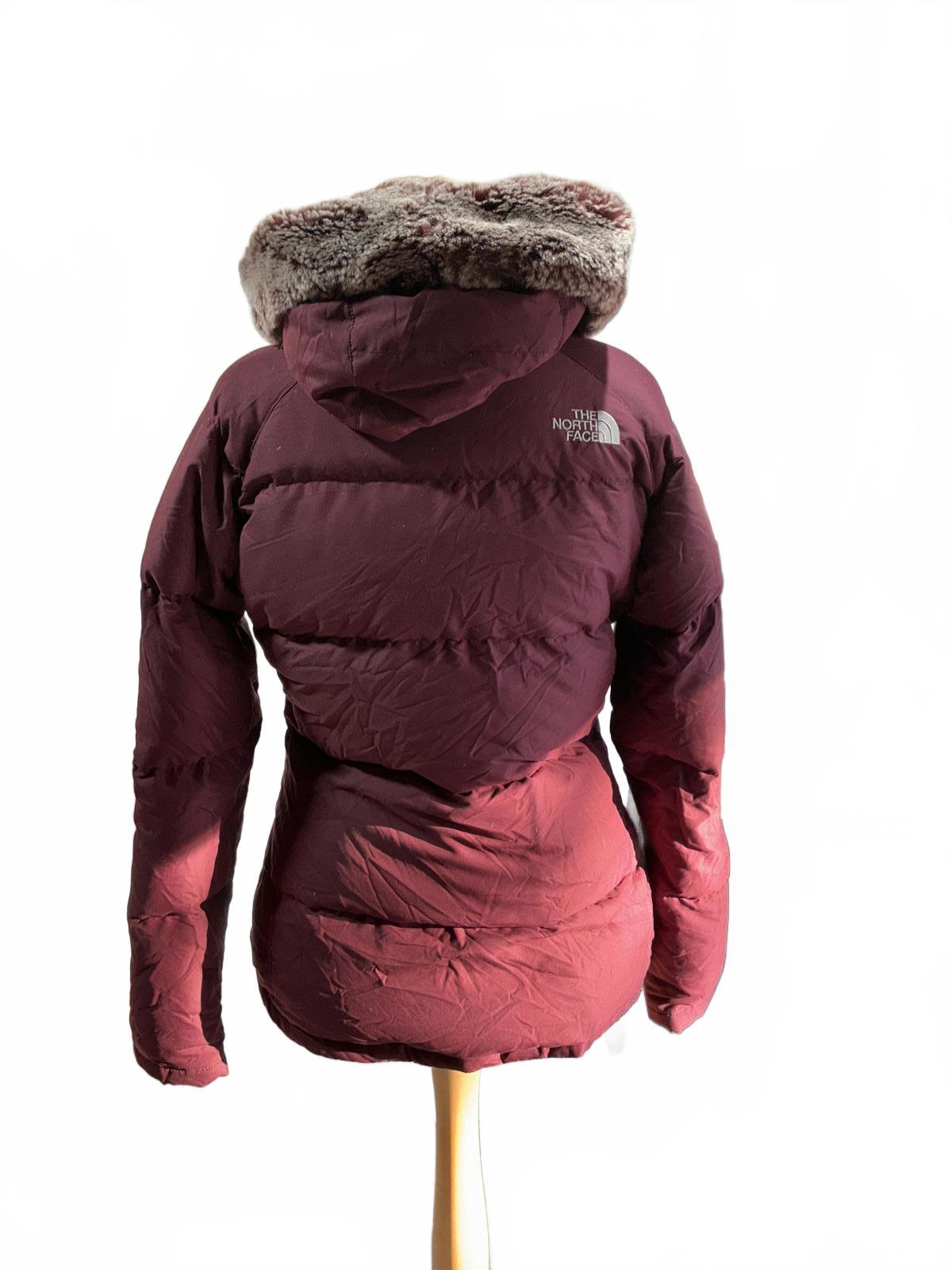 Vintage The North Face Women's Burgundy Puffer Jacket Size Regular 8