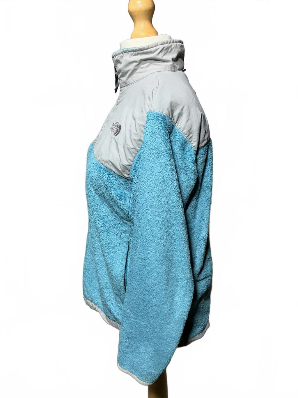The North Face Girls Fleece Jacket Light Blue and Grey