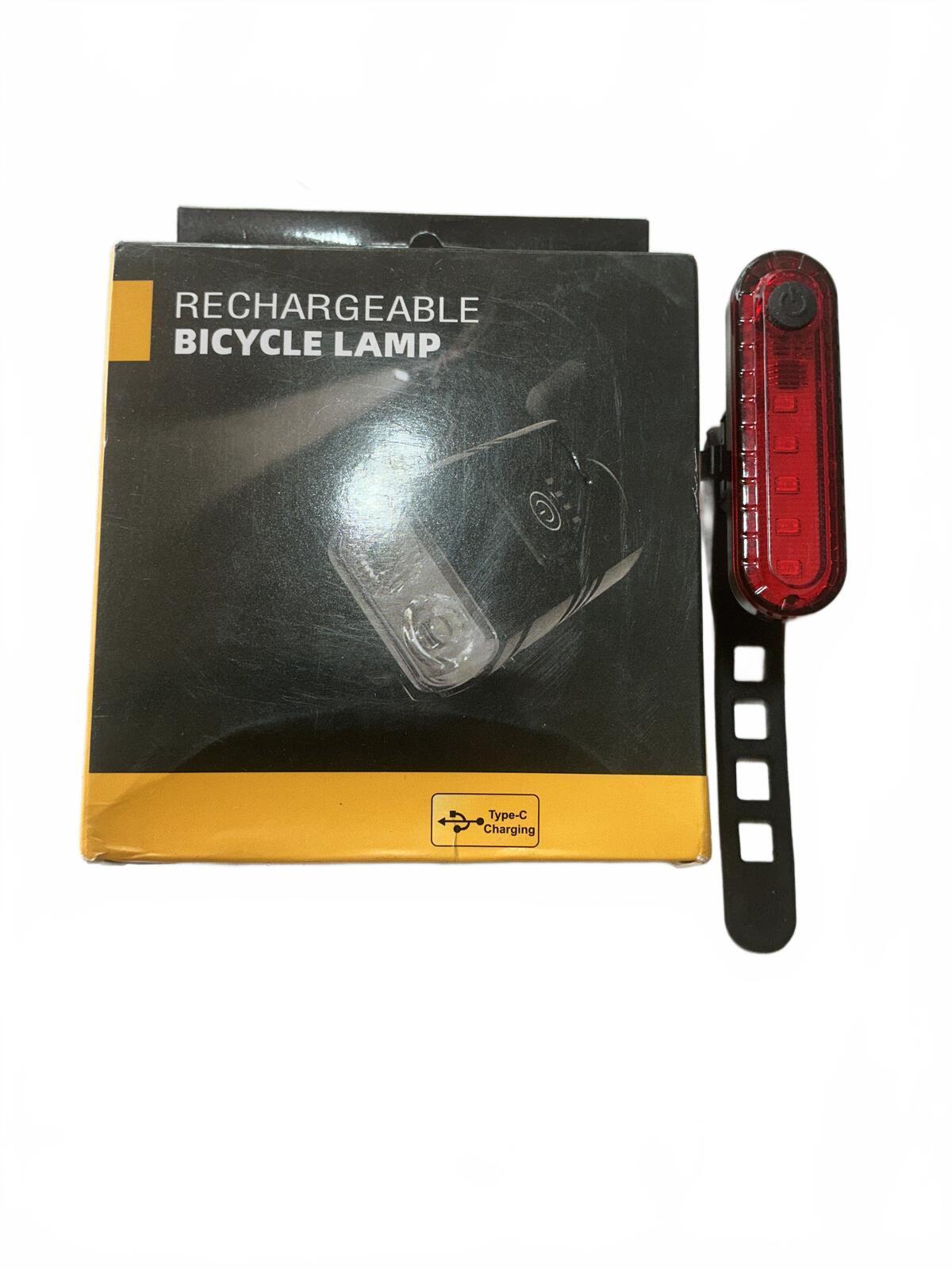 Rechargeable Bicycle Lamp+Rear Safety Light with Silicone Strap - Compact