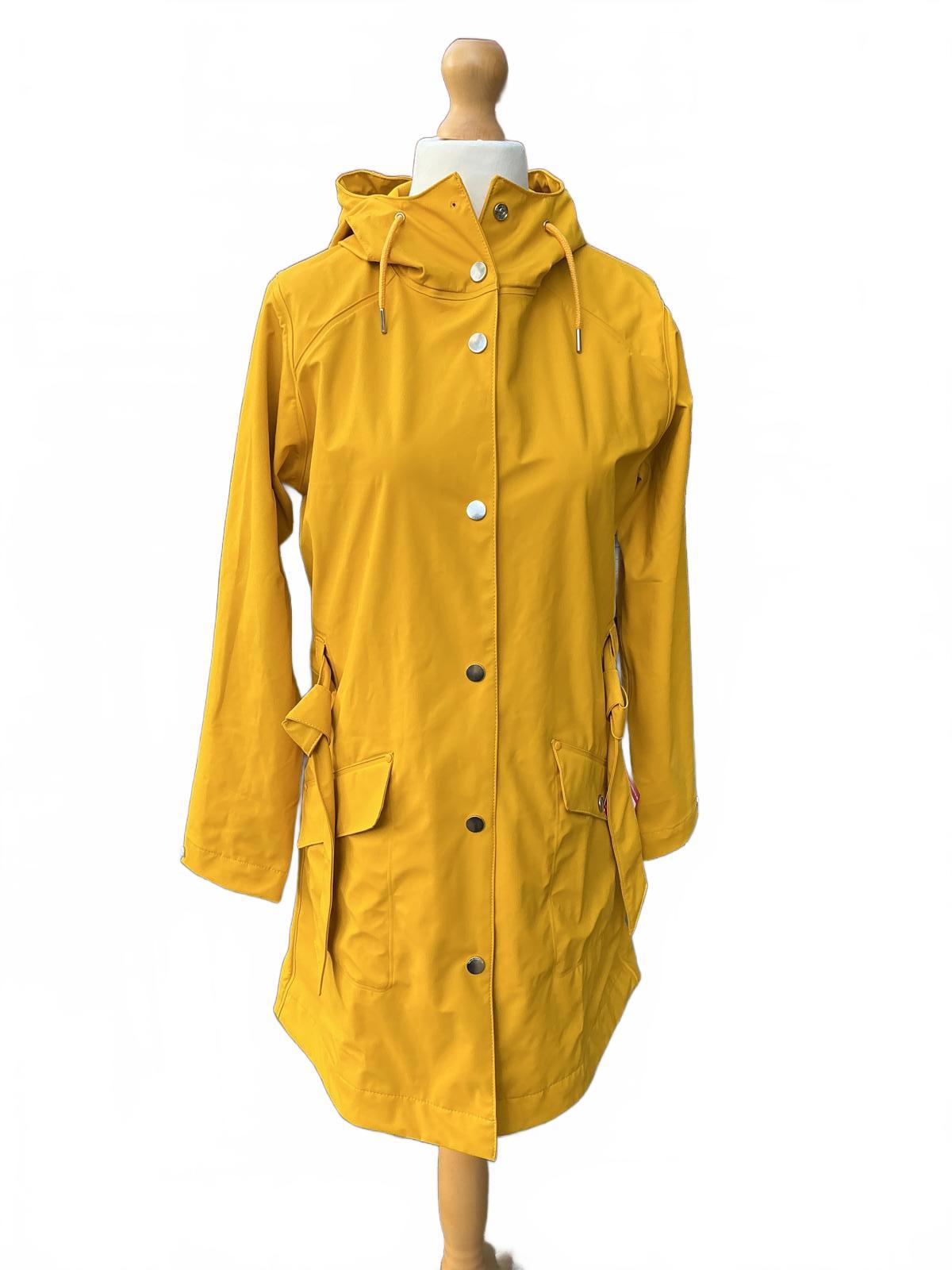 Helly Hansen Mustard Yellow Waterproof Hooded Raincoat Jacket Size Regular M