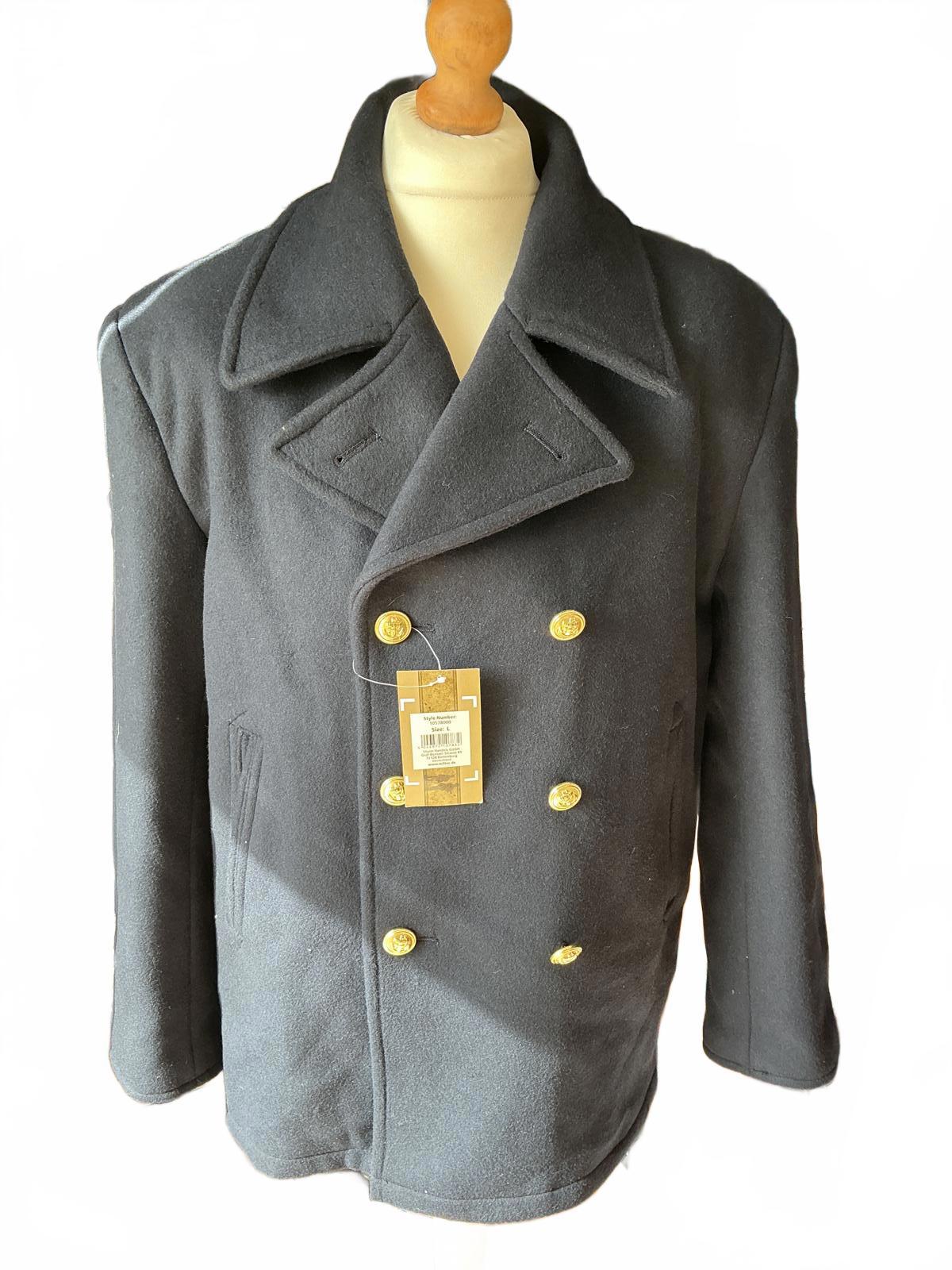 Miltec Marine Colani Men's Navy Blue Double Breasted Peacoat Jacket Size Medium