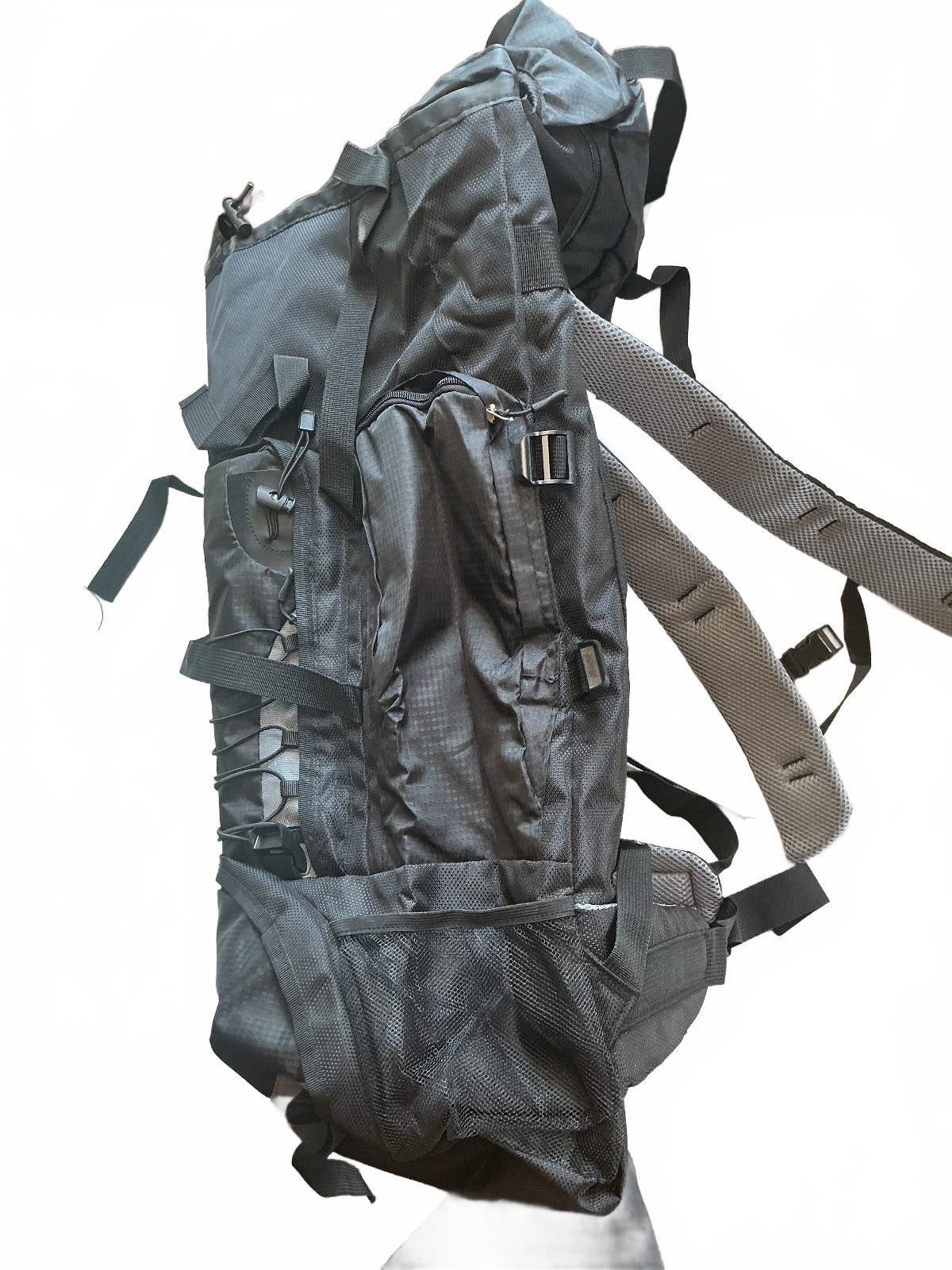 EVEVEME 90L Black Large Capacity Hiking Backpack Outdoor Rucksack