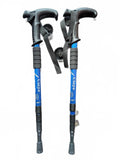Pair of Cleye Adjustable Trekking Poles Blue Anti-Shock Hiking Sticks One Size