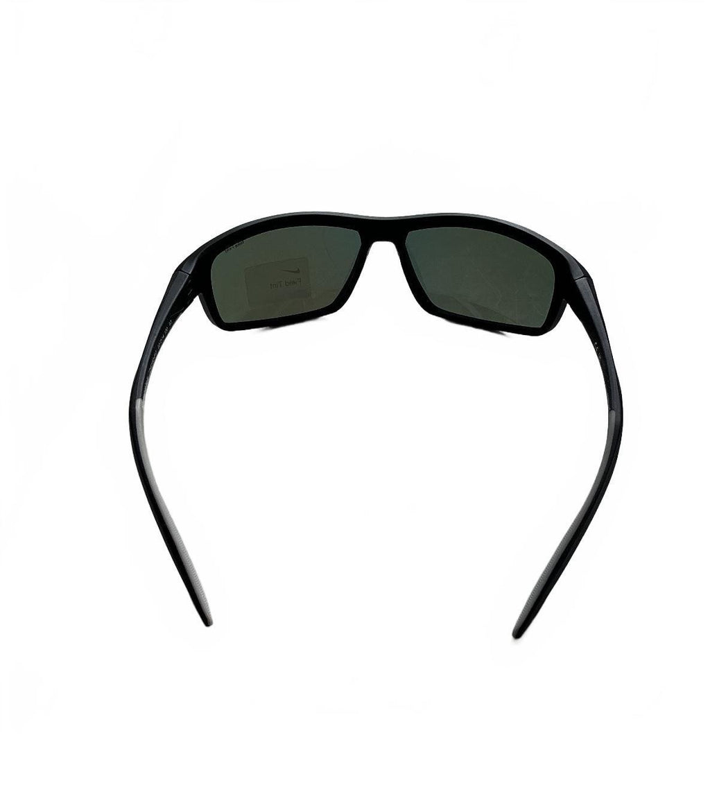 Nike Adrenaline 22 E sunglasses in matte black pink-mirrored field tint lenses.
