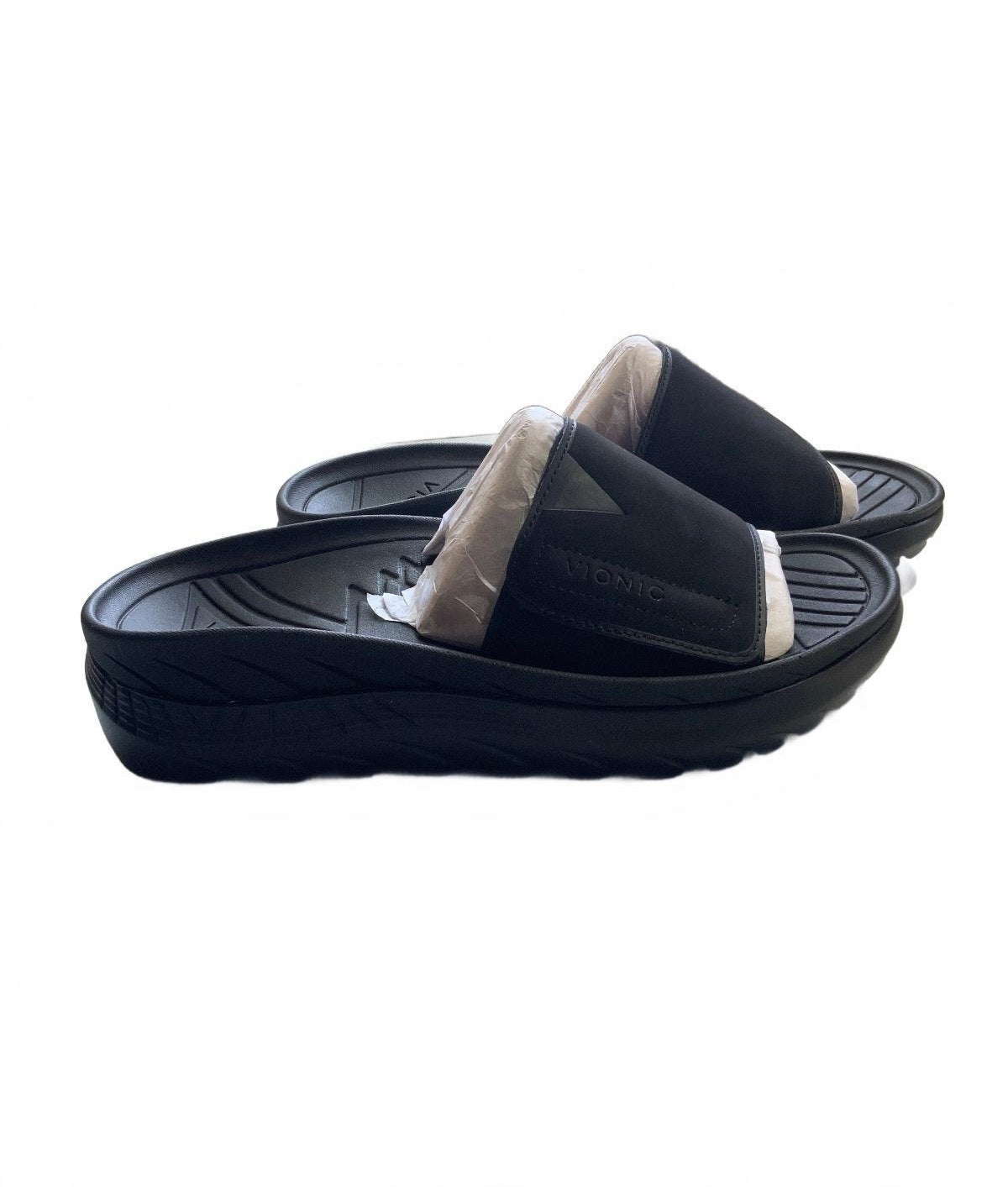 Vionic Black Slide Sandals Size 5.5 Comfortable Orthotic Support Shoes