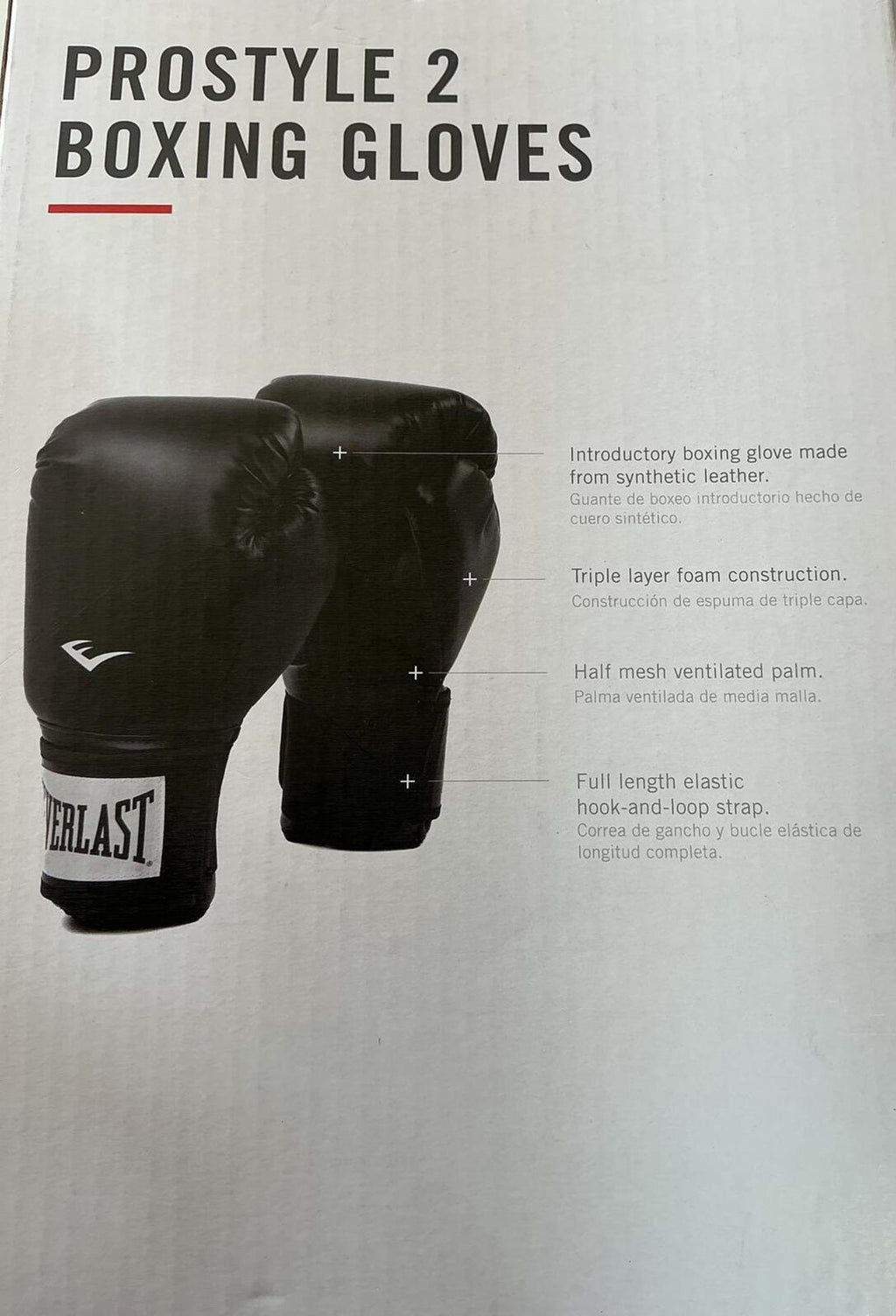 Everlast Prostyle 2 Boxing Gloves 10oz Black Training Gloves