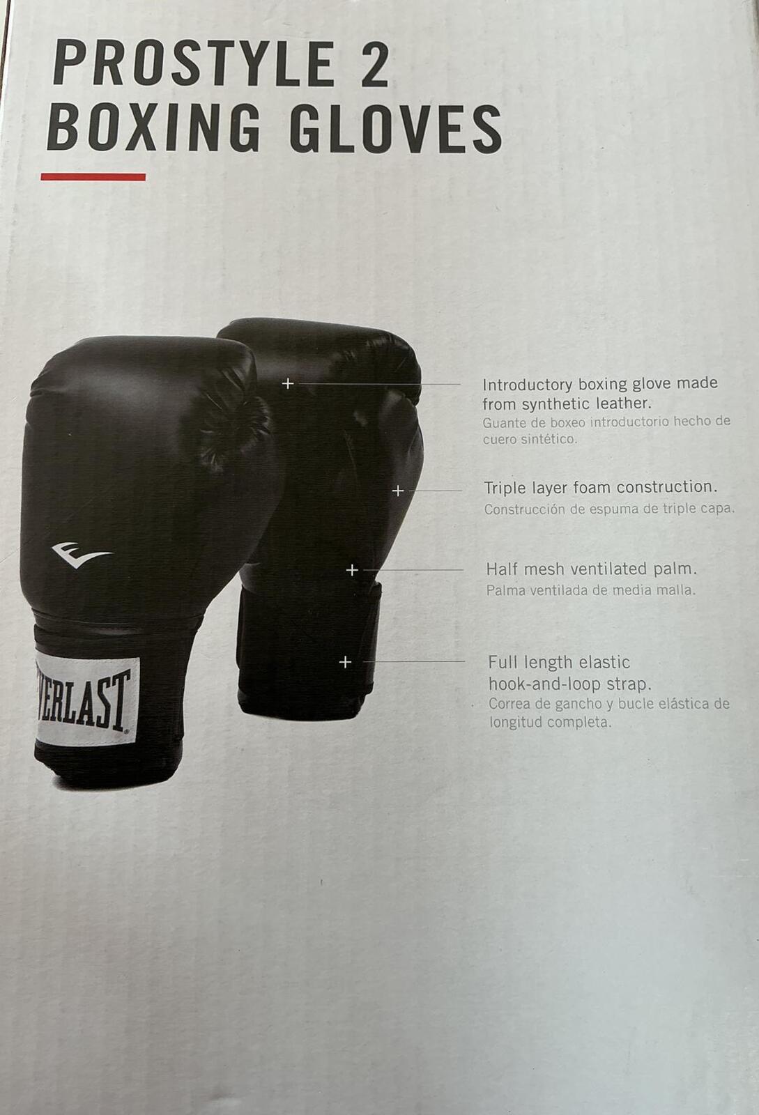 Everlast Prostyle 2 Boxing Gloves 10oz Black Training Gloves