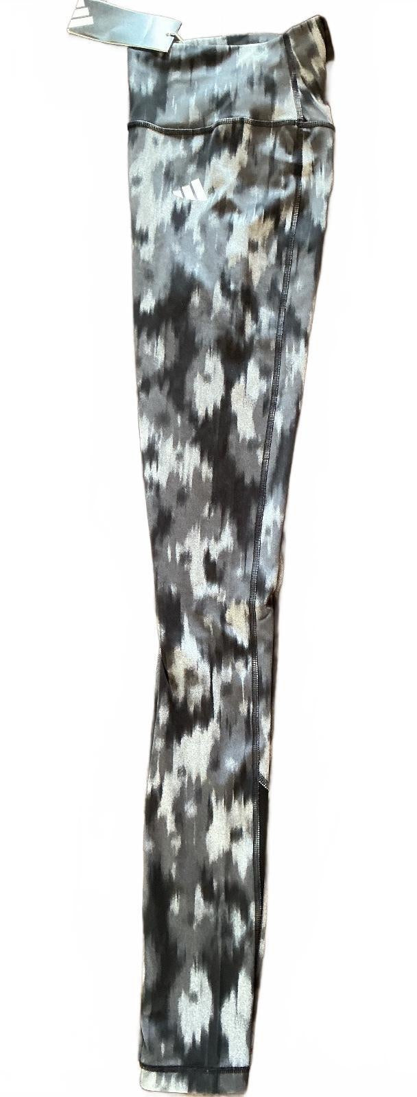*NEW* Adidas Women's XS Black Grey Patterned Leggings Athletic Wear