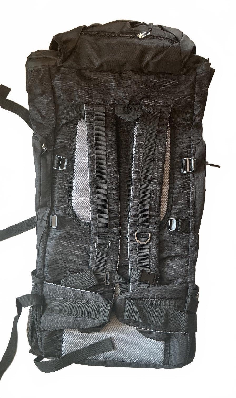 EVEVEME 90L Black Large Capacity Hiking Backpack Outdoor Rucksack