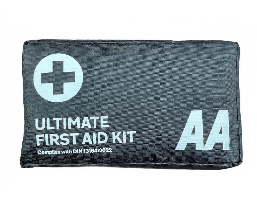 AA Ultimate First Aid Kit Black DIN 13164:2022 Emergency Essentials Case