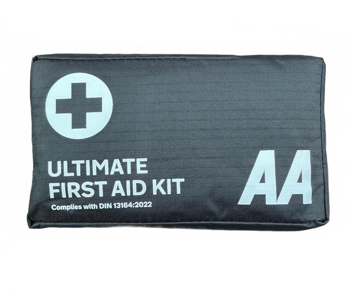 AA Ultimate First Aid Kit Black DIN 13164:2022 Emergency Essentials Case