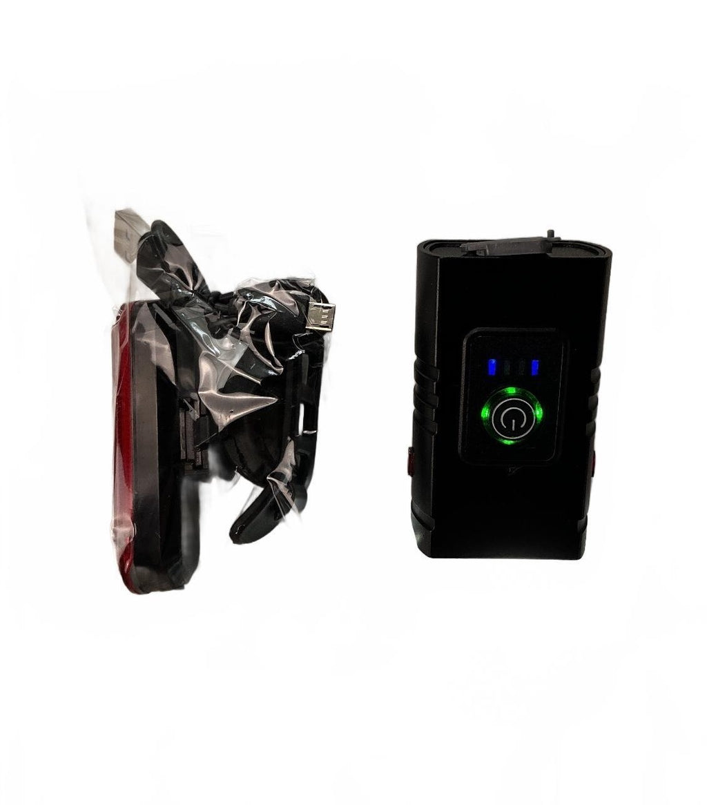 Rechargeable Bicycle Lamp Set Black Front and Rear USB Type-C