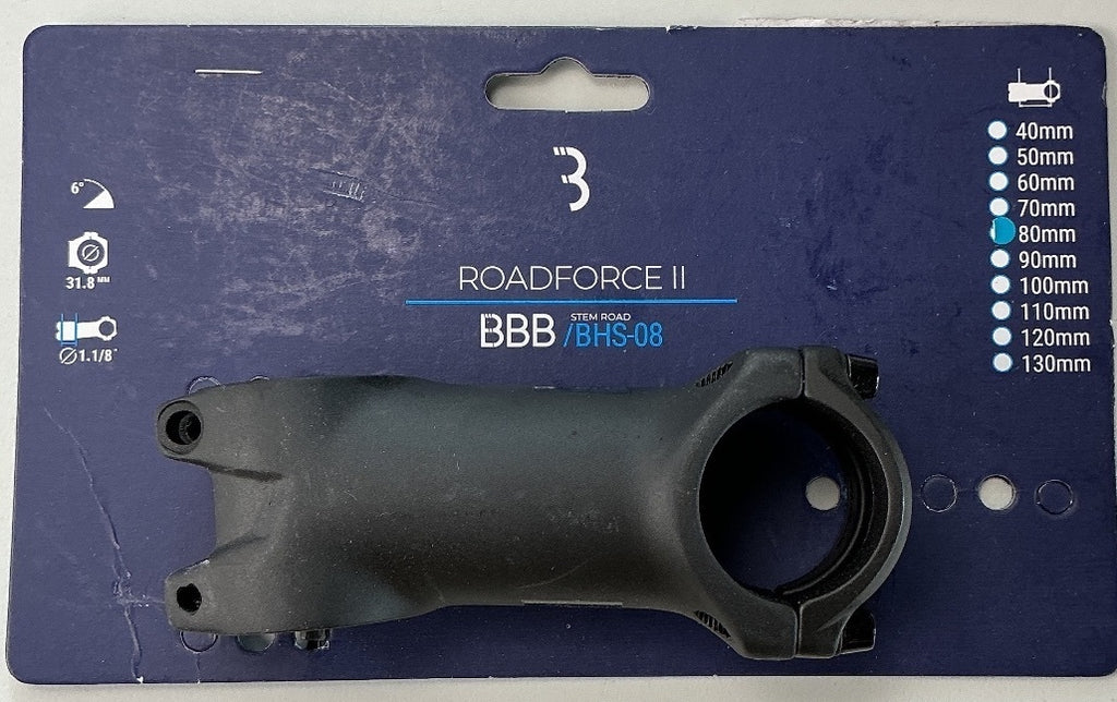 BBB Roadforce II Stem Road Black 80mm