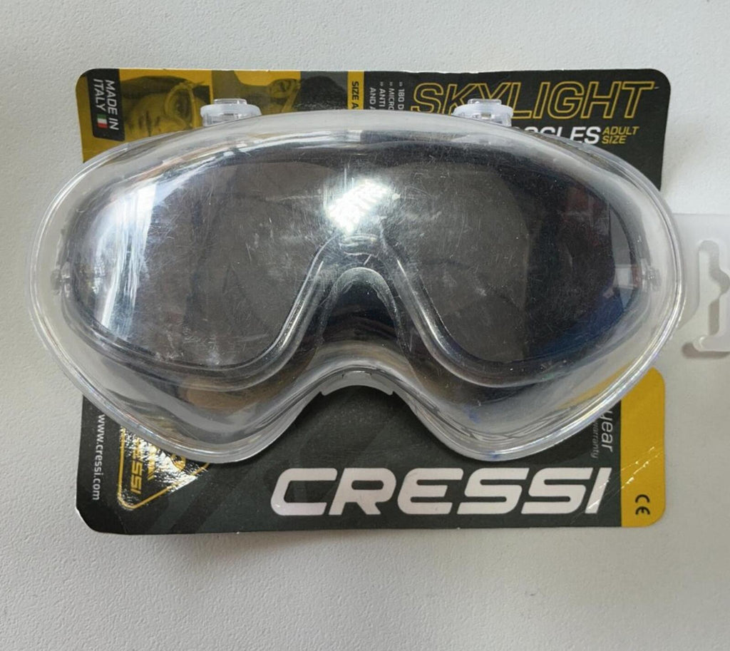 Cressi Skylight Swimming Size Mask Goggles Black with Mirrored Lenses