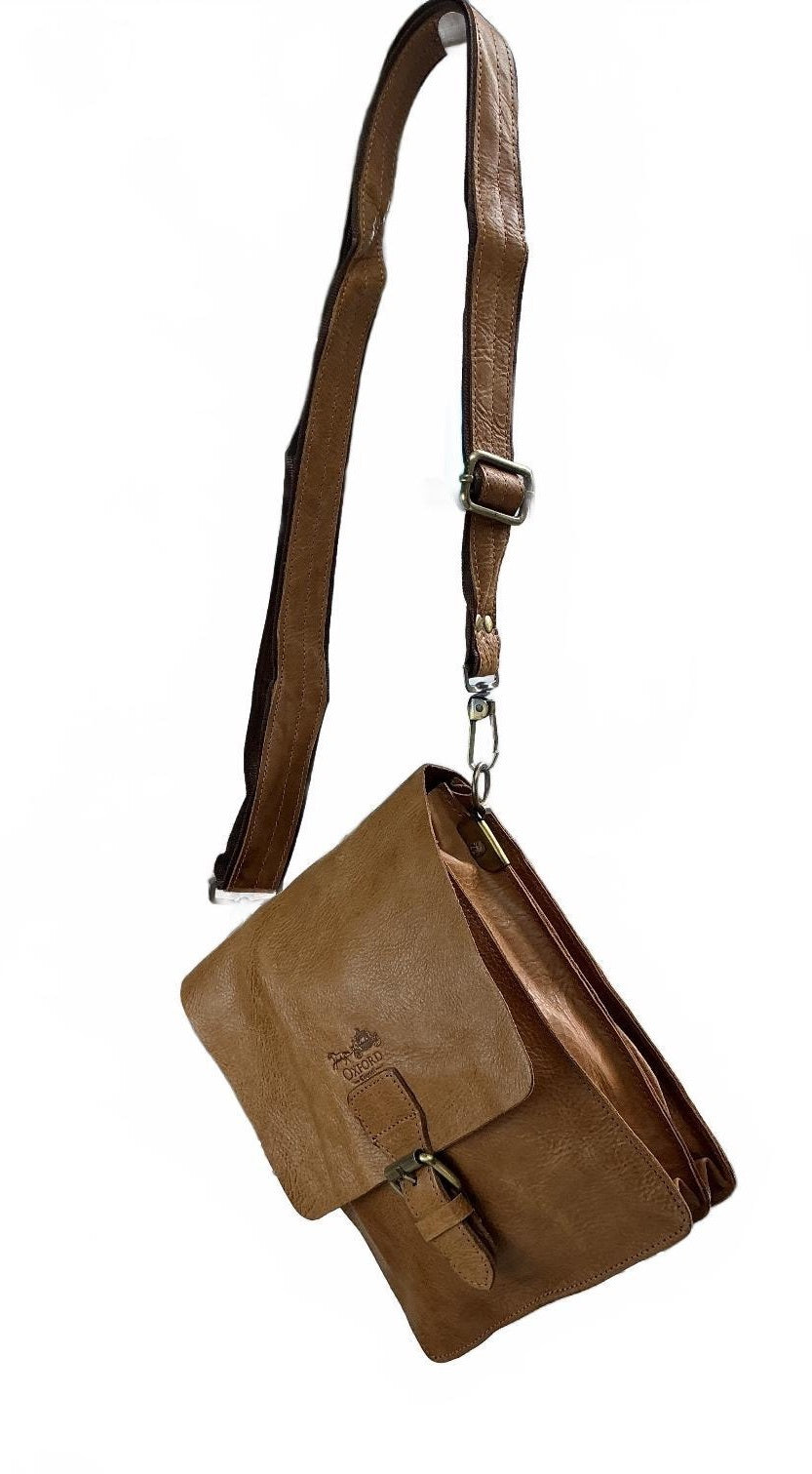 Oxford Chariot Unisex Luxury Bespoke Leather Crossbody Bag Brown