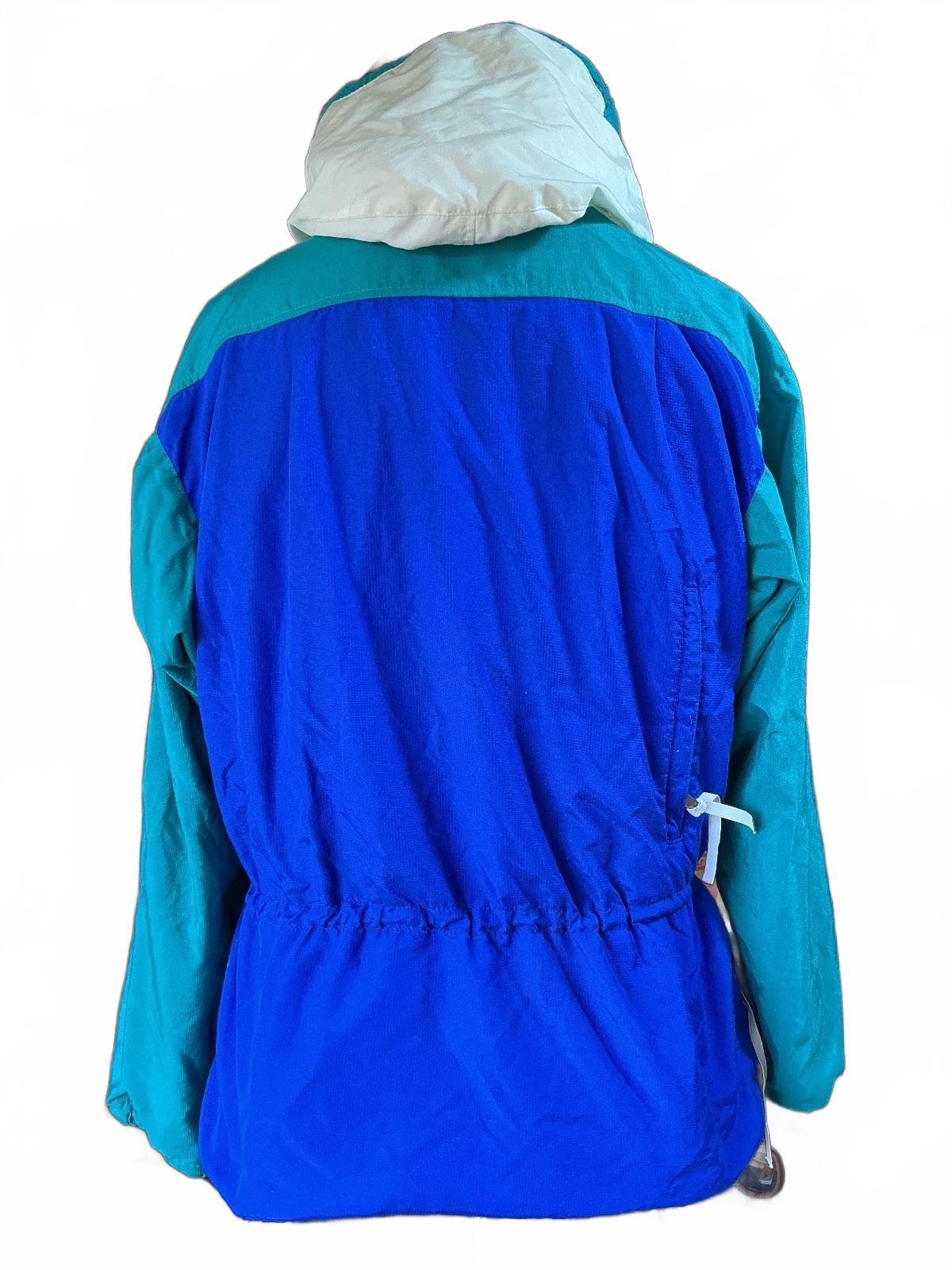 Vintage 80’s/90’s Tnf Gore-tex Blue and Green Hooded Windbreaker Jacket Size M