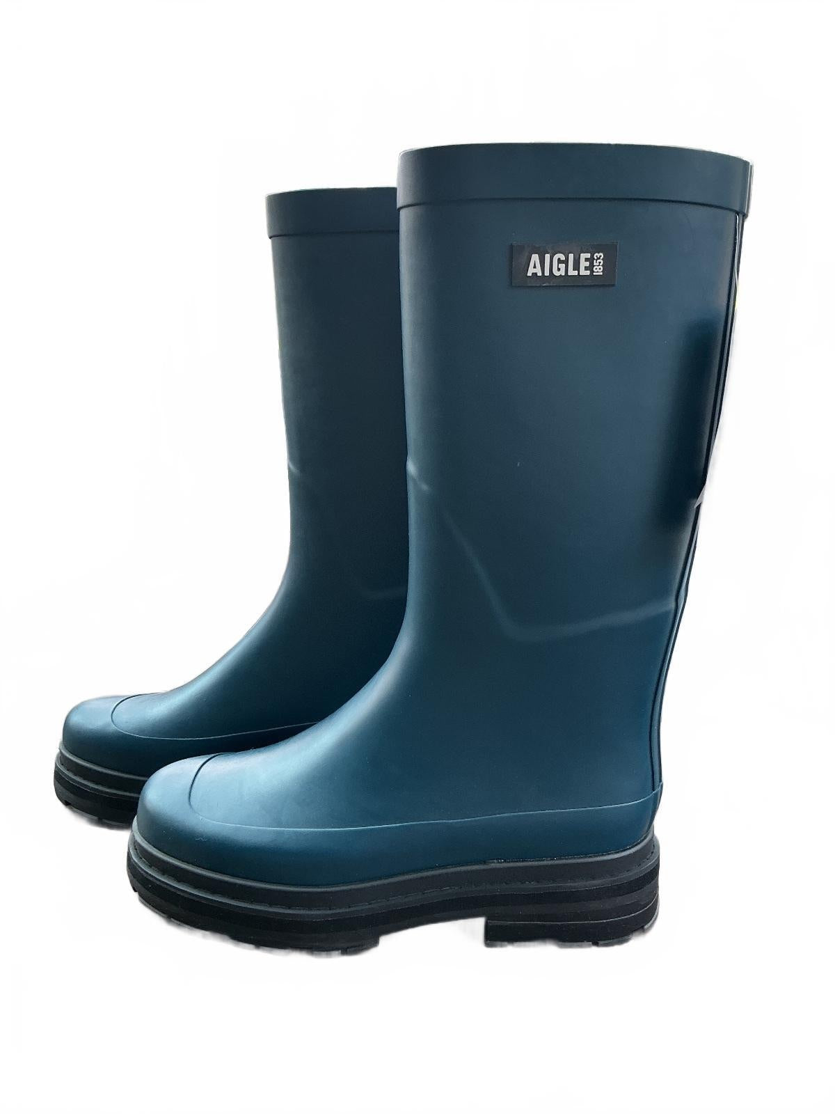 Aigle Ultra Rain Women UK 5 Storm Blue Waterproof Rubber Tall Wellies