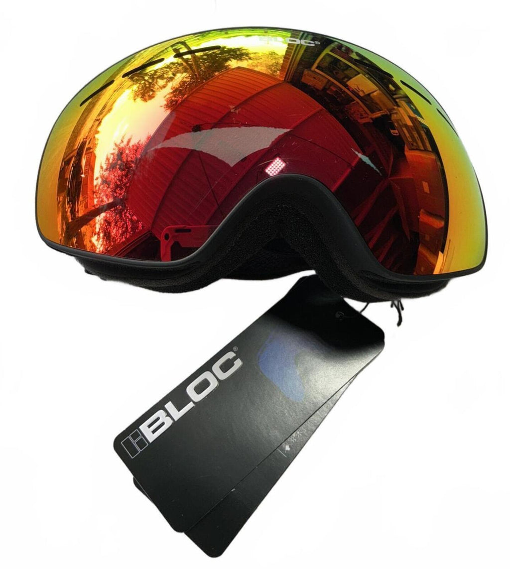 Bloc Ski Goggles with Reflective Lens Size Adjustable Strap Snow Sports