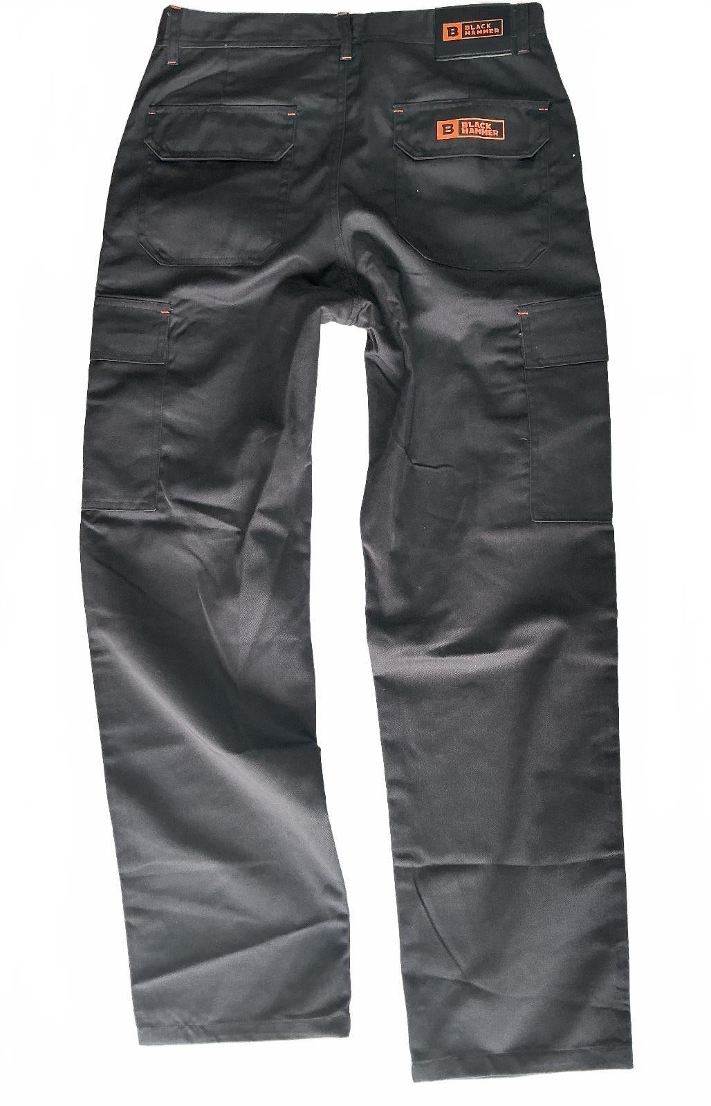 Black Hammer Workwear Men's Trousers UK 32" Waist 31" Leg Black