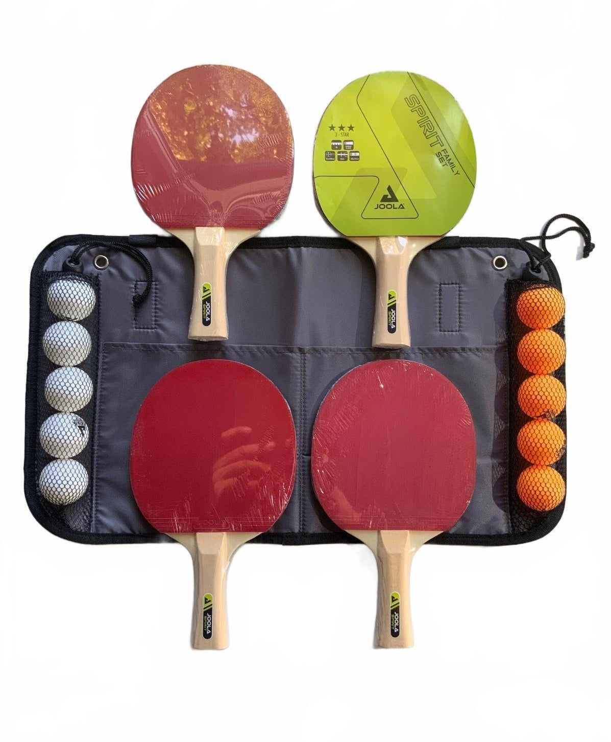 Joola Spirit Family Table Tennis Set with 4 Bats and 10 Balls Plus Storage case
