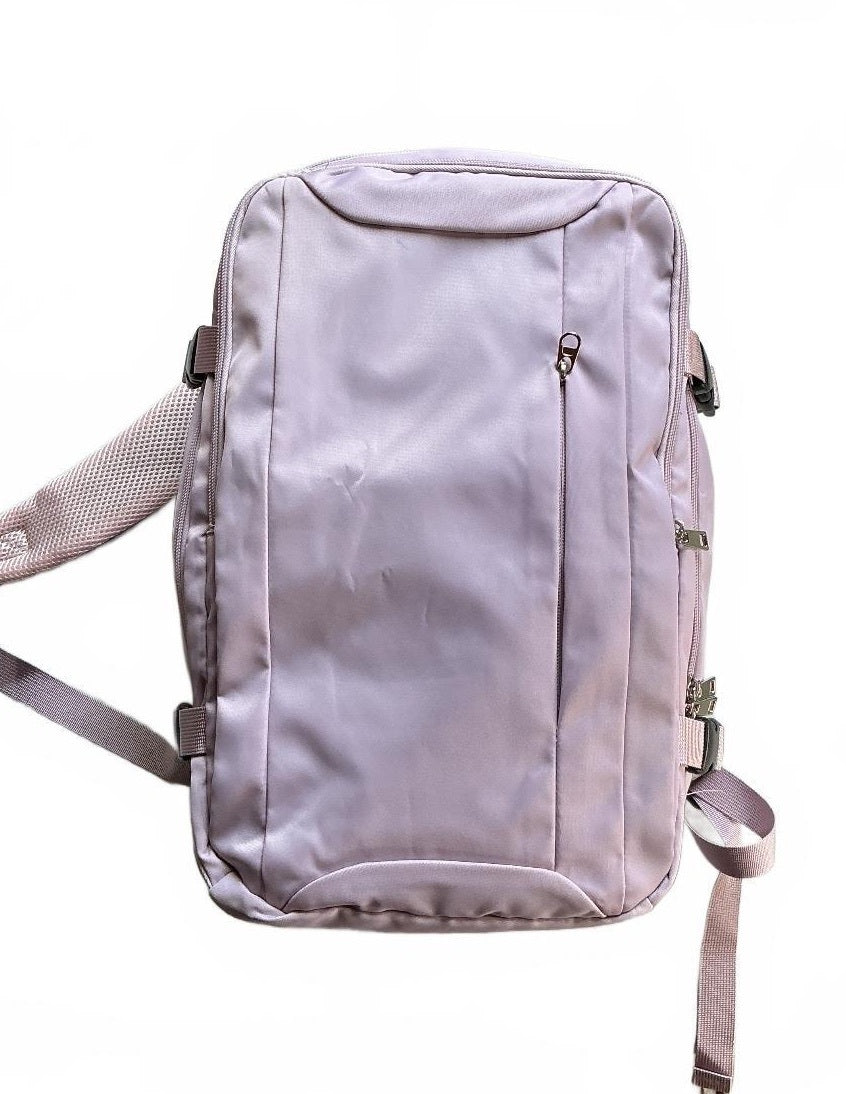 Carry on Purple Backpack Bag with Multiple Pockets and Adjustable Straps