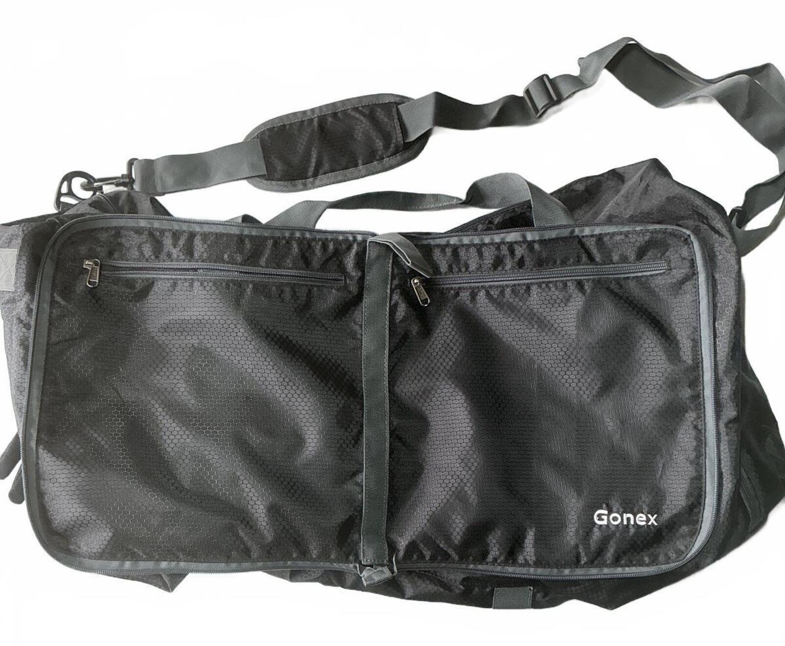 Gonex Large Black Foldable Travel Duffel Bag with Shoulder Strap