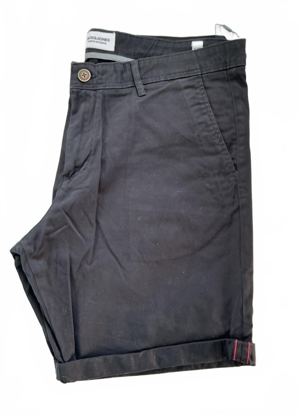 Jack & Jones Regular Length Men's Shorts XXL Black Solid Style