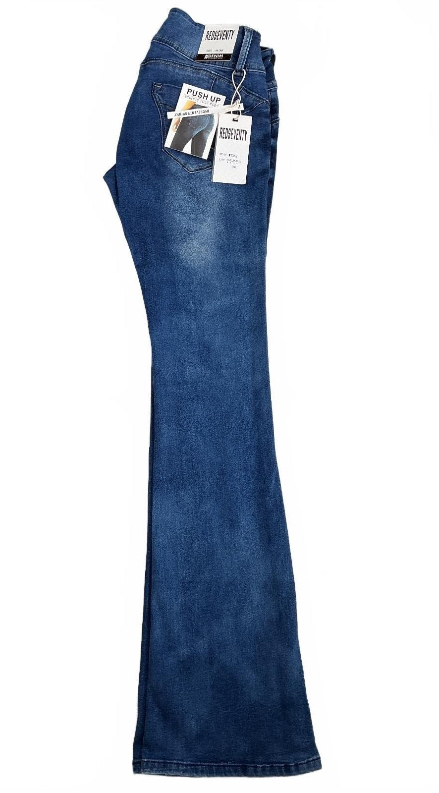 Redseventy WT362 Women's Skinny Jeans Size 38 10 UK Blue Push Up Sculpt
