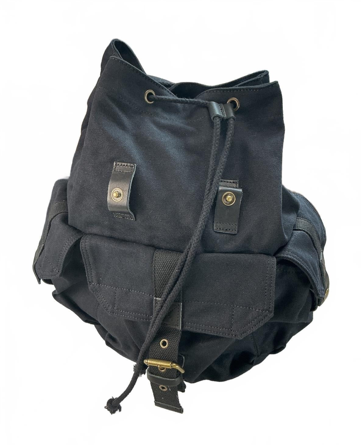 Gootium Backpack Unisex Black Canvas Durable Adjustable Straps Vintage Style