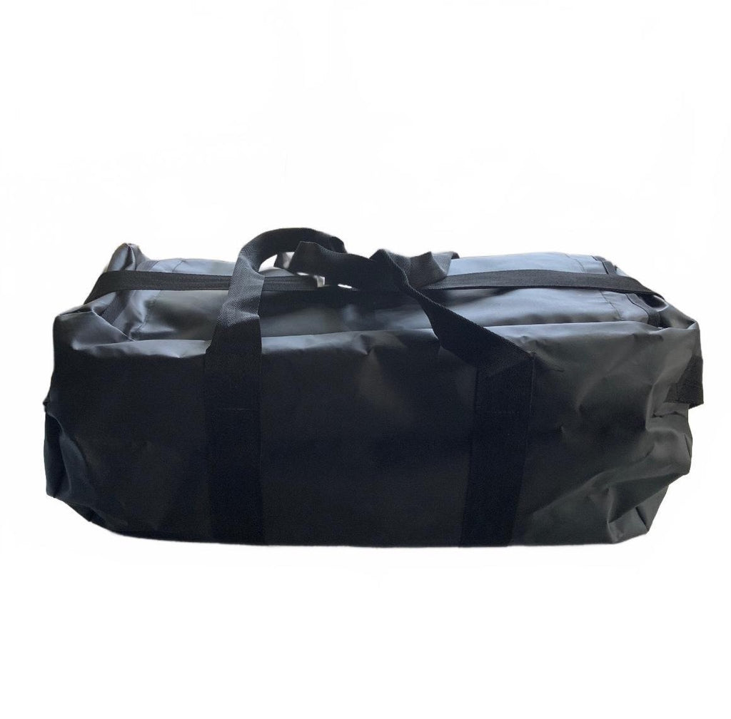 Seahawk Large Black Waterproof Duffel Bag with Shoulder Straps and Zipper Close