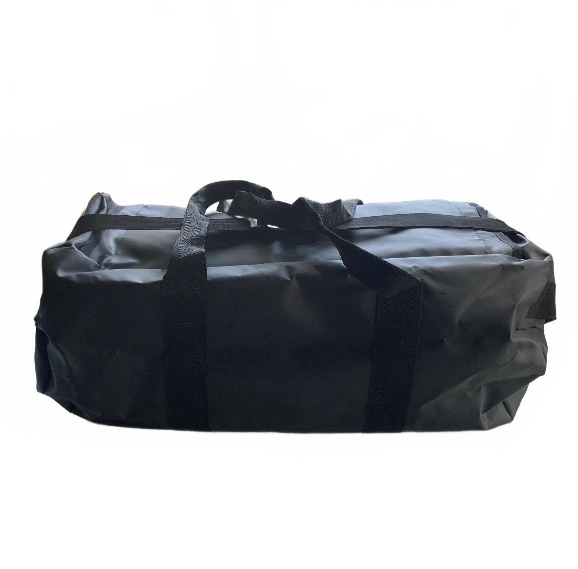 Seahawk Large Black Waterproof Duffel Bag with Shoulder Straps and Zipper Close