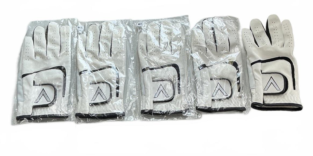 5 Generic Golf Gloves Size M/L White Black 5 Pack