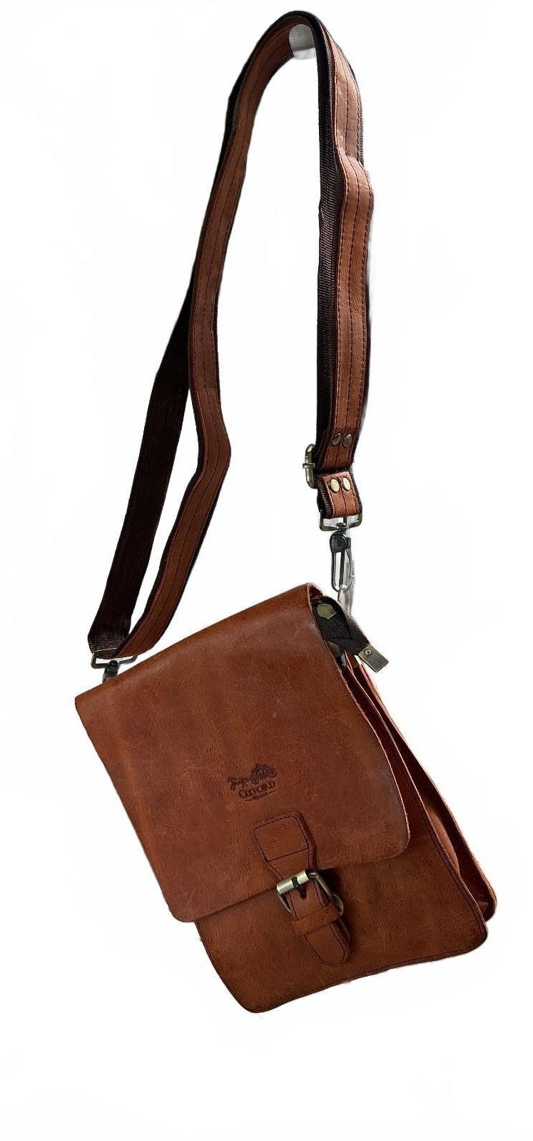 Oxford Chariot Luxury Bespoke Leather Messenger Bag Brown Vintage Patina