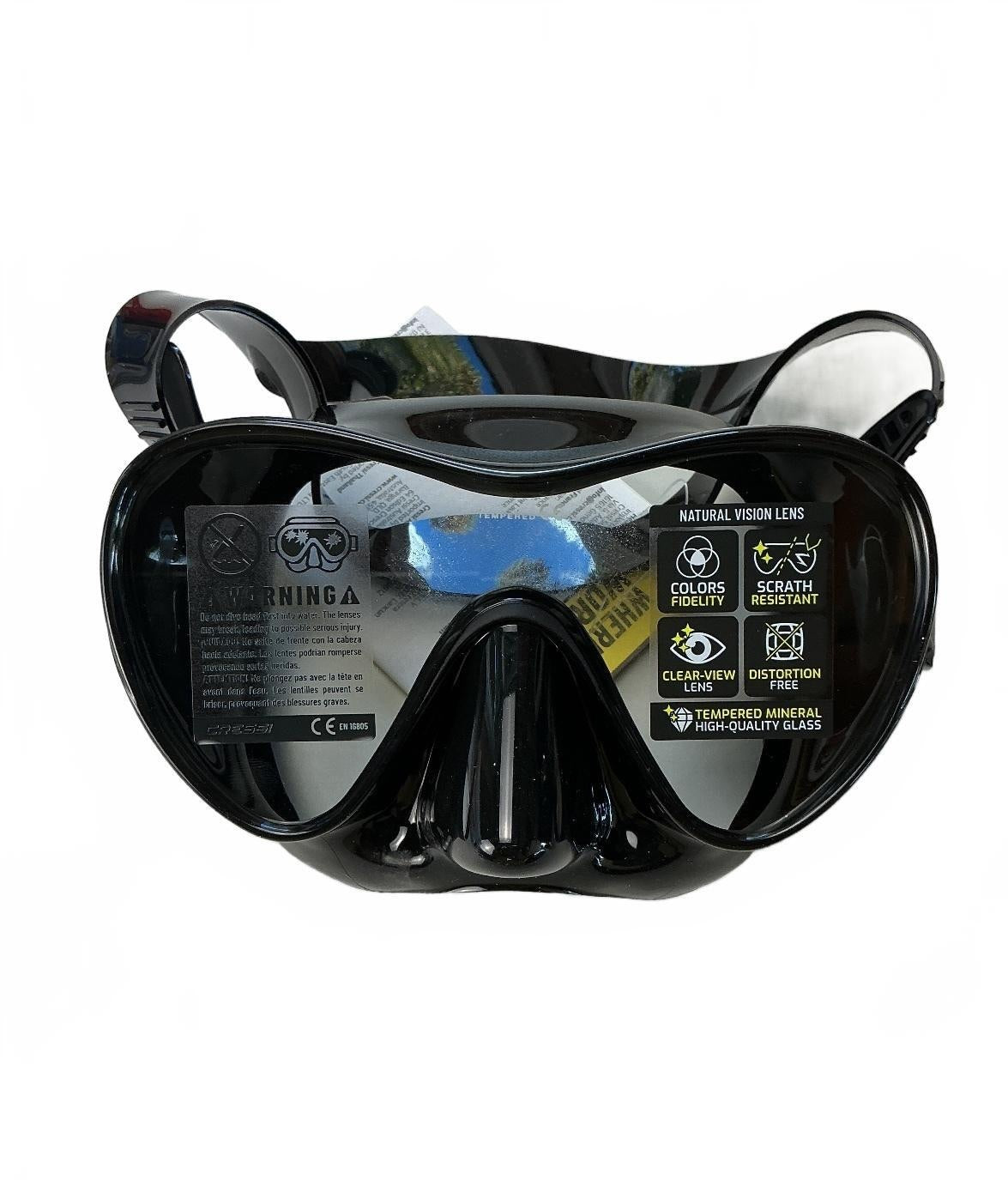Cressi F1 Adult Mask Black Frameless Scratch Resistant