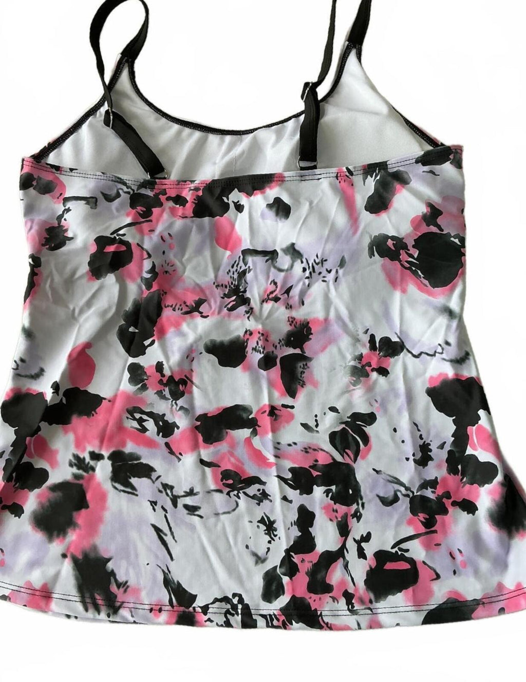 Regular XL Floral Print Sports Tankini with Black Shorts Swimwear Set