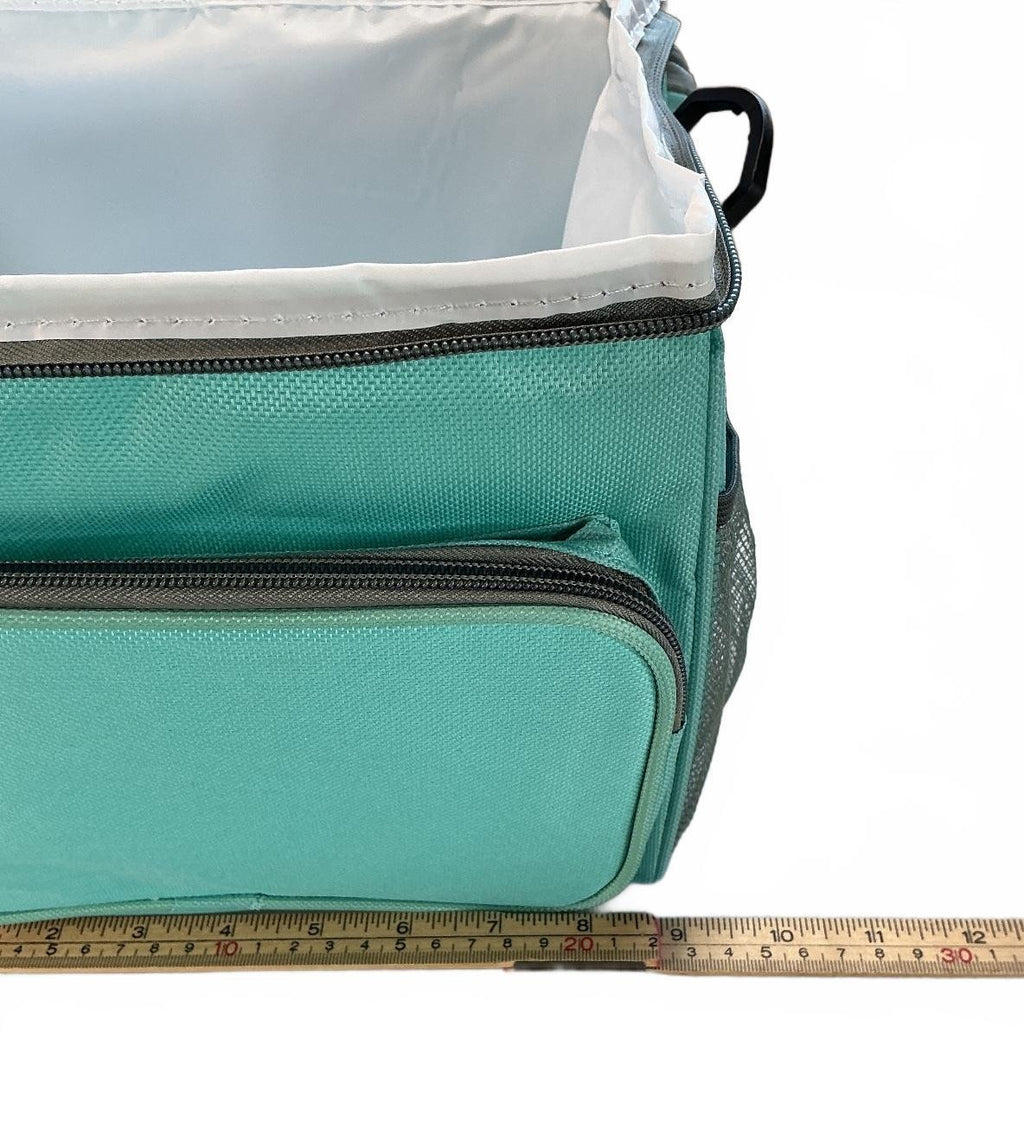 Portable Soft-Sided Cooler Lunch Bag Aqua Blue Insulated Lunch Box with Handle