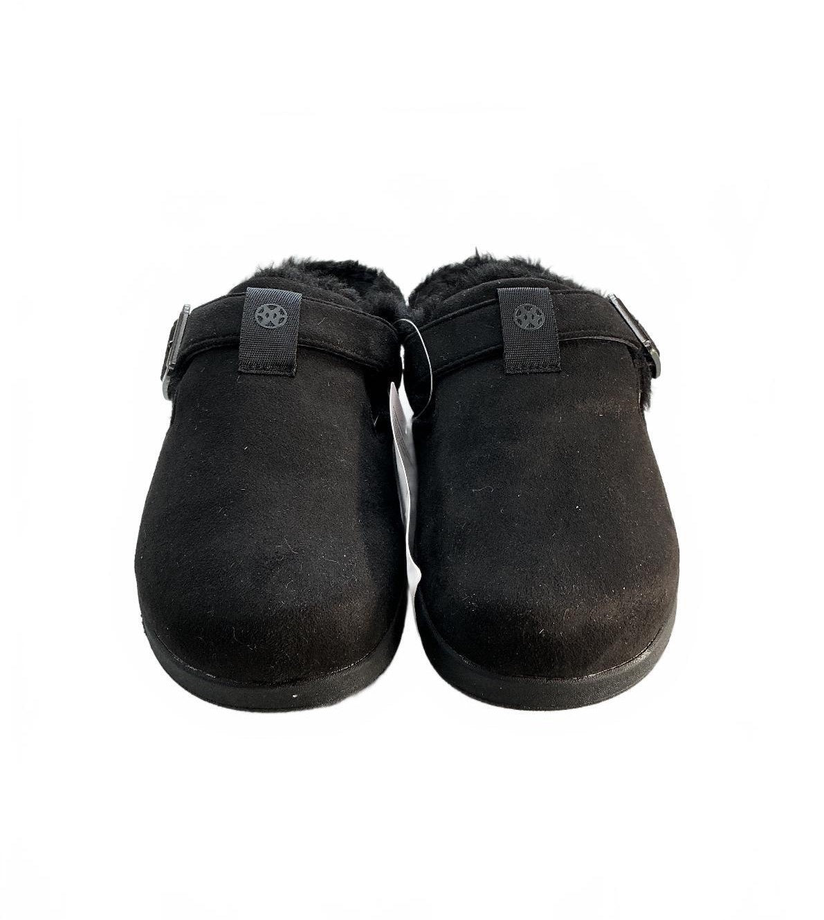Sisttke Winter Clogs Women's Size 39 Uk 6 Black Suede Adjustable Strap Faux Fur