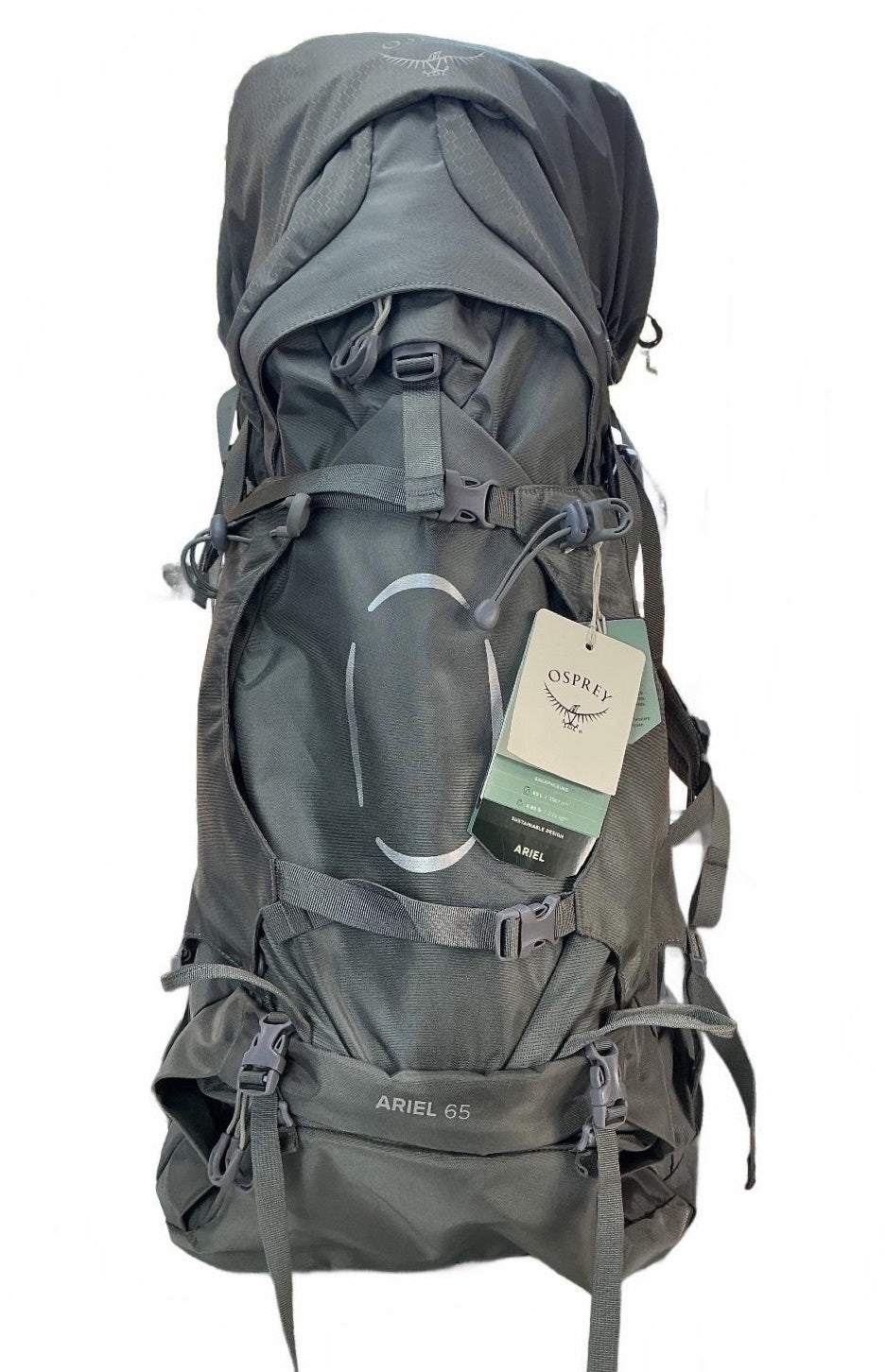Osprey Ariel 65L Women’s Backpack Large Grey Custom Fit Lightweight Raincover