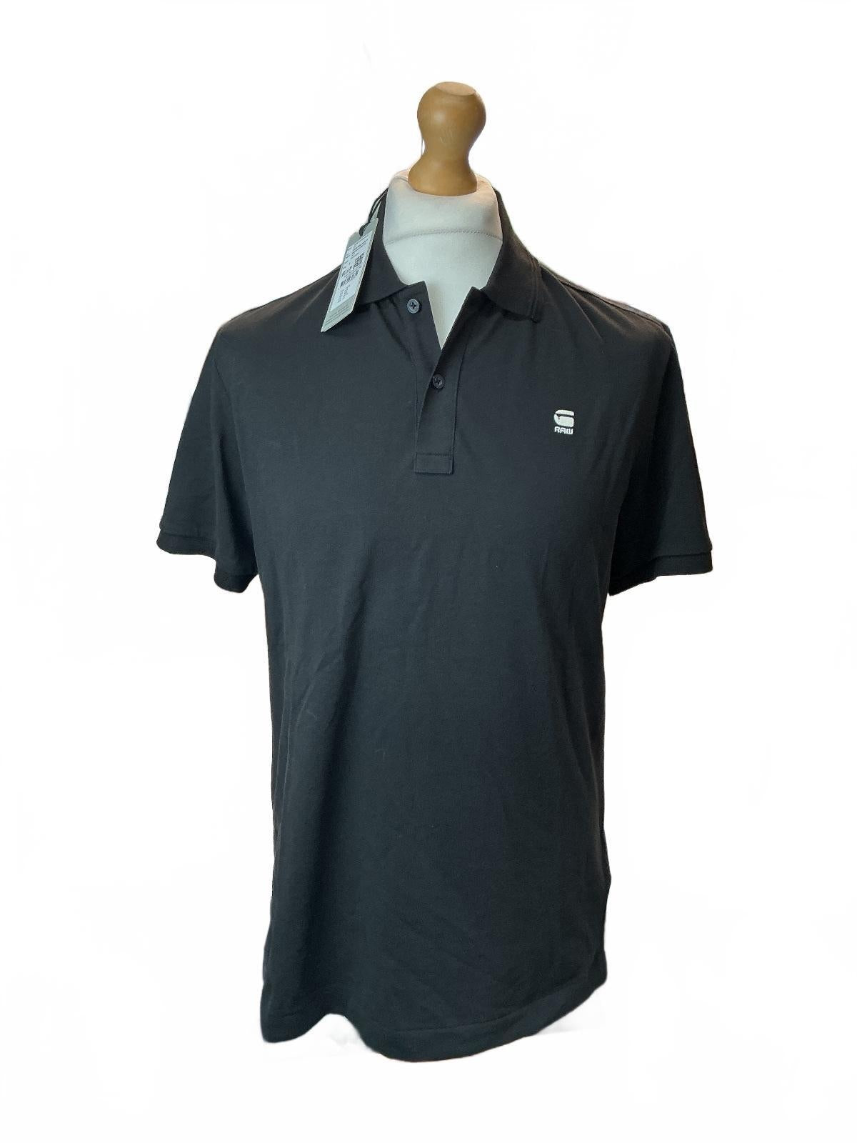 G-Star DUNDA Slim Polo Men's L DK Black Premium Stretch New